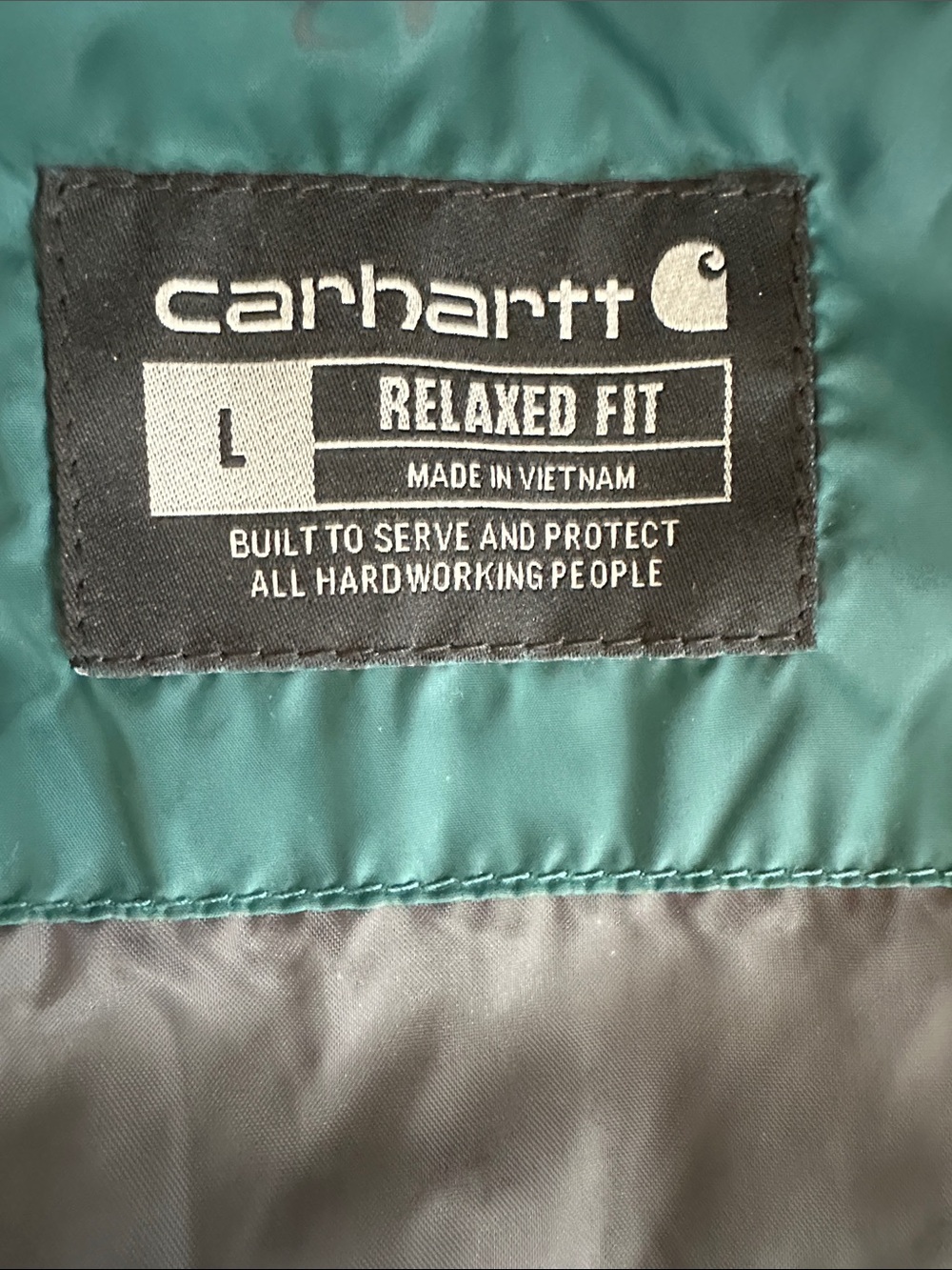 Carhartt Teal Quilted Hooded Puffer Jacket - Picture 3 of 5